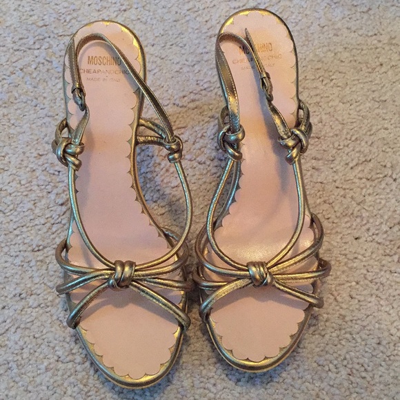 moschino gold sandals